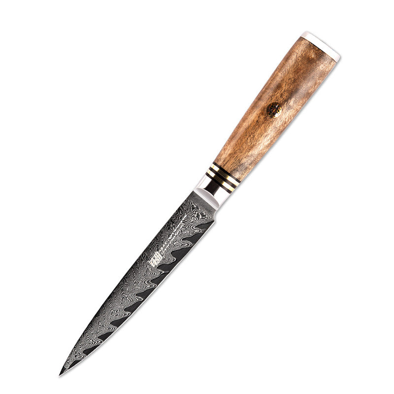 Damascus Shadow Wood Fruit Saury Bone Pattern Sharp Universal Knife Exquisite 5 Inch Paring Knife