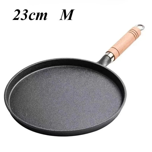 20/23/26cm Cast Iron Frying Pan Uncoated Non-stick Egg Pancake PanCrepe Maker Steak Frying Pot Gas Induction Cooker  Cookware
