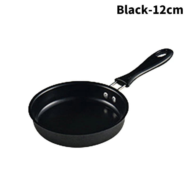 12cm Mini Frying Pan Stainless Steel Prevent Stick Induction Pot Round Breakfast Small Fry Egg Pan With Long Handle Kitchen Tool
