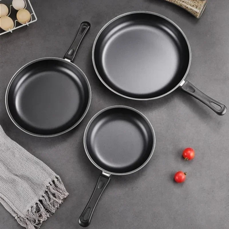 3Pcs/set Frying Pan Non-stick Skillet Steak Flat Cooking Pan Iron Pancake Egg Fryer Cast Iron Kitchen Cooking Tools 20/25/30cm