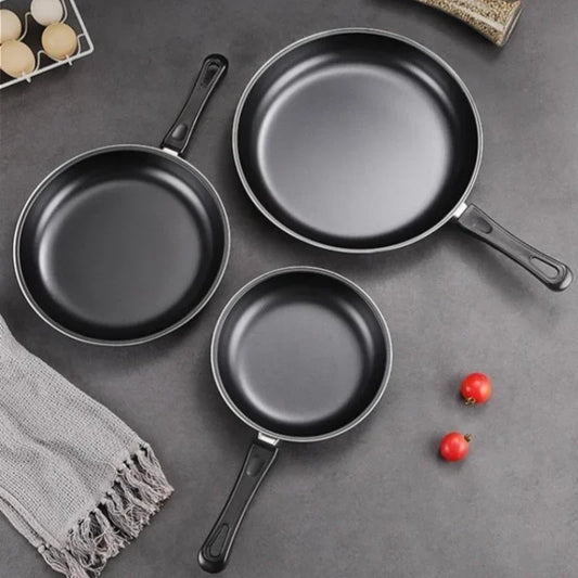 3Pcs/set Frying Pan Non-stick Skillet Steak Flat Cooking Pan Iron Pancake Egg Fryer Cast Iron Kitchen Cooking Tools 20/25/30cm
