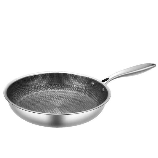 26/28/30cm Frying Pan Non-coated Stainless Steel NonStick Pan Multi-functional Thickened Honeycomb Pot Gas Induction Cooker