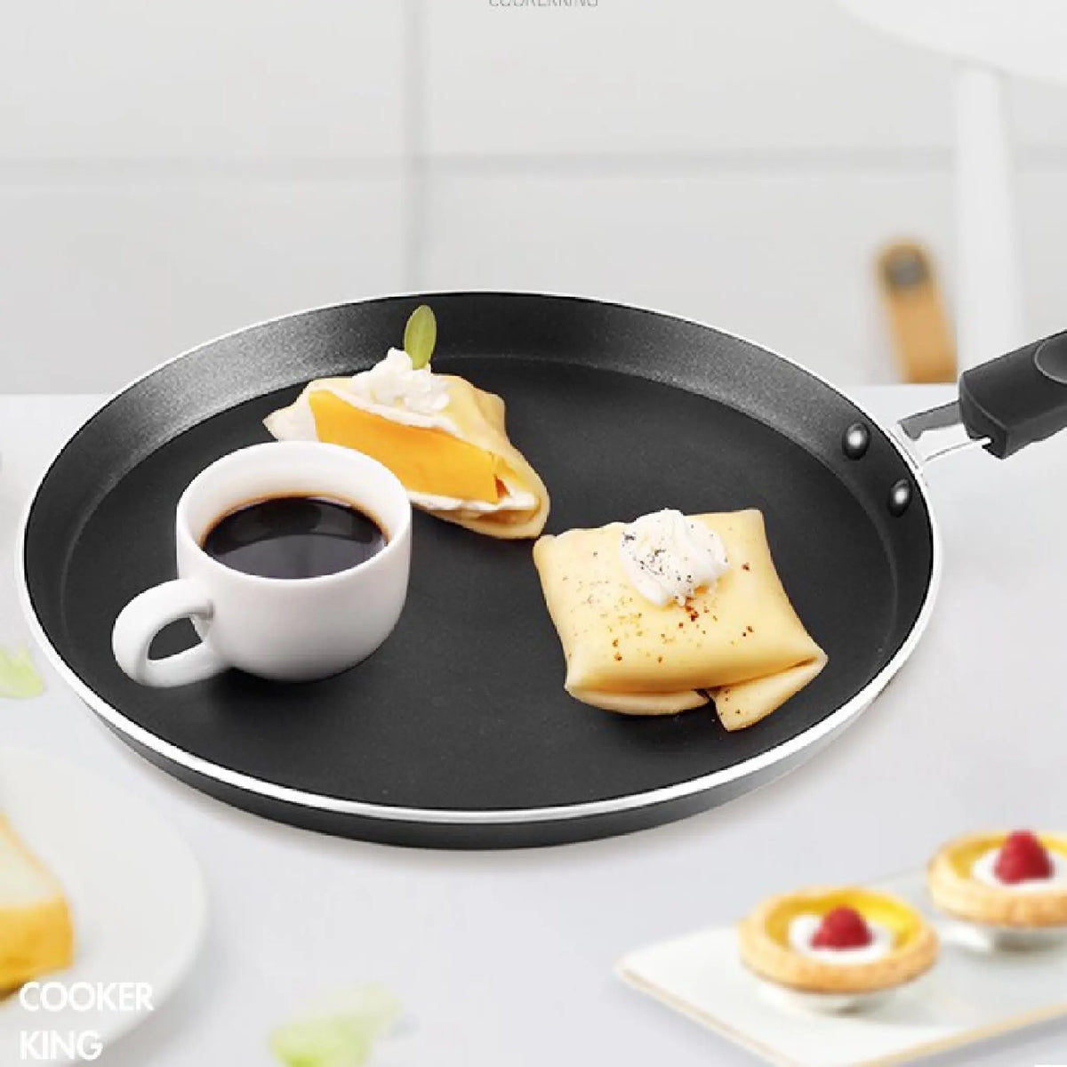 COOKER KING Food Grade Nonstick Pancake Pan PFOA-Free Fry Pan, Easy Clean Even Heat, All Stoves for Breakfast Eggs Crepes Fish