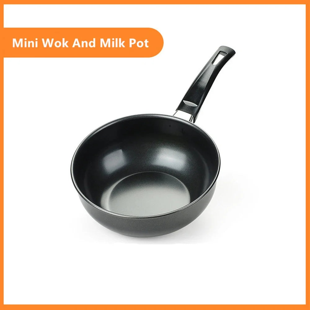 Mini Soup Pan Frying Pan Cooking Pan Non Stick Iron Frying Pan Pancake Egg Pan With Kitchen Small Tool Long Handled Frying Pan