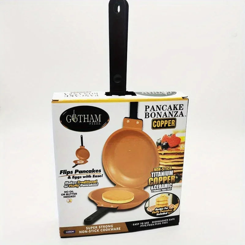 Double-Sided Non-Stick Ceramic Frying Pan Pancake Maker Foldable Kitchen Cookware for Bread Egg Breakfast